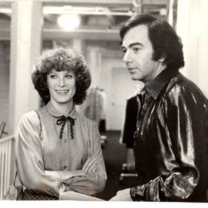 Neil Diamond & Catlin Adams, black and white, 1980 Jazz Singer photo ad.
